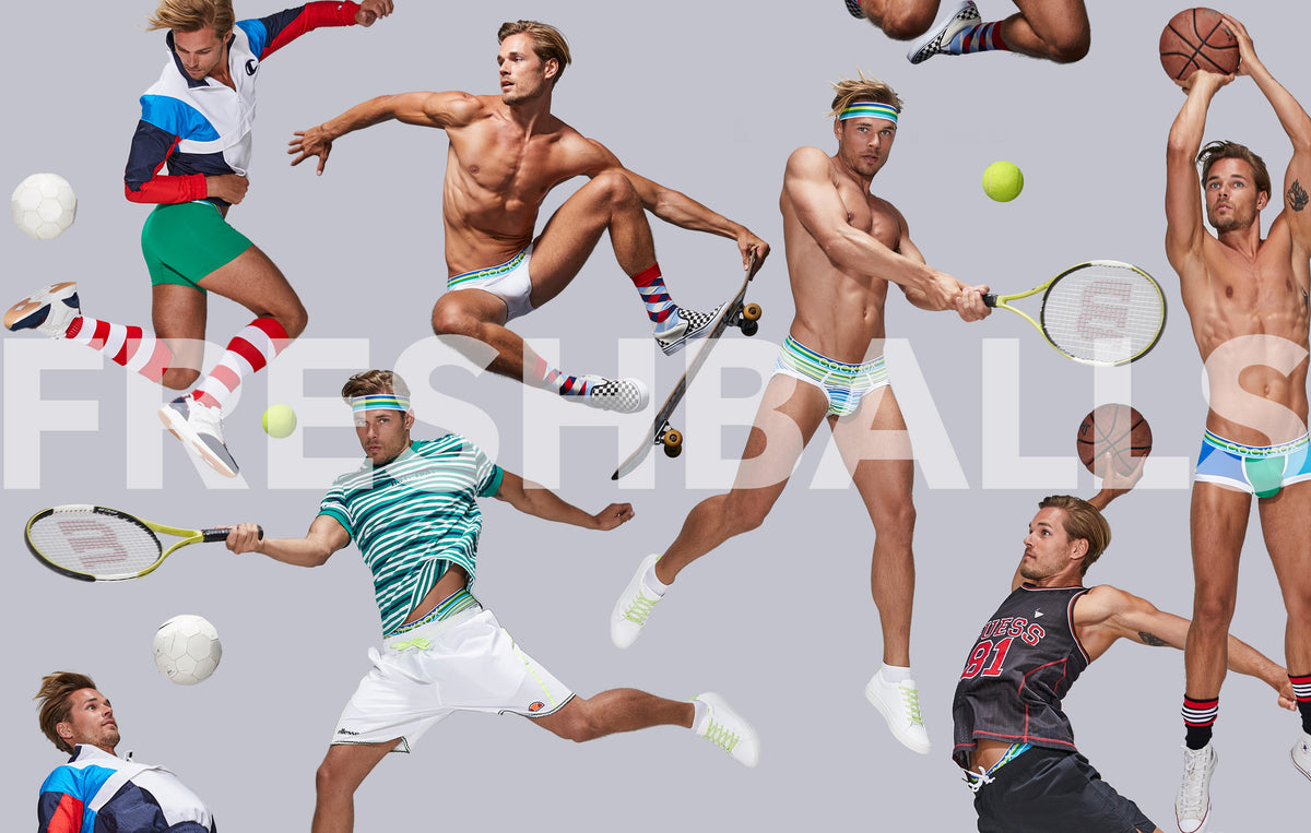 Promotional image for the Cocksox Freshballs mens underwear collection