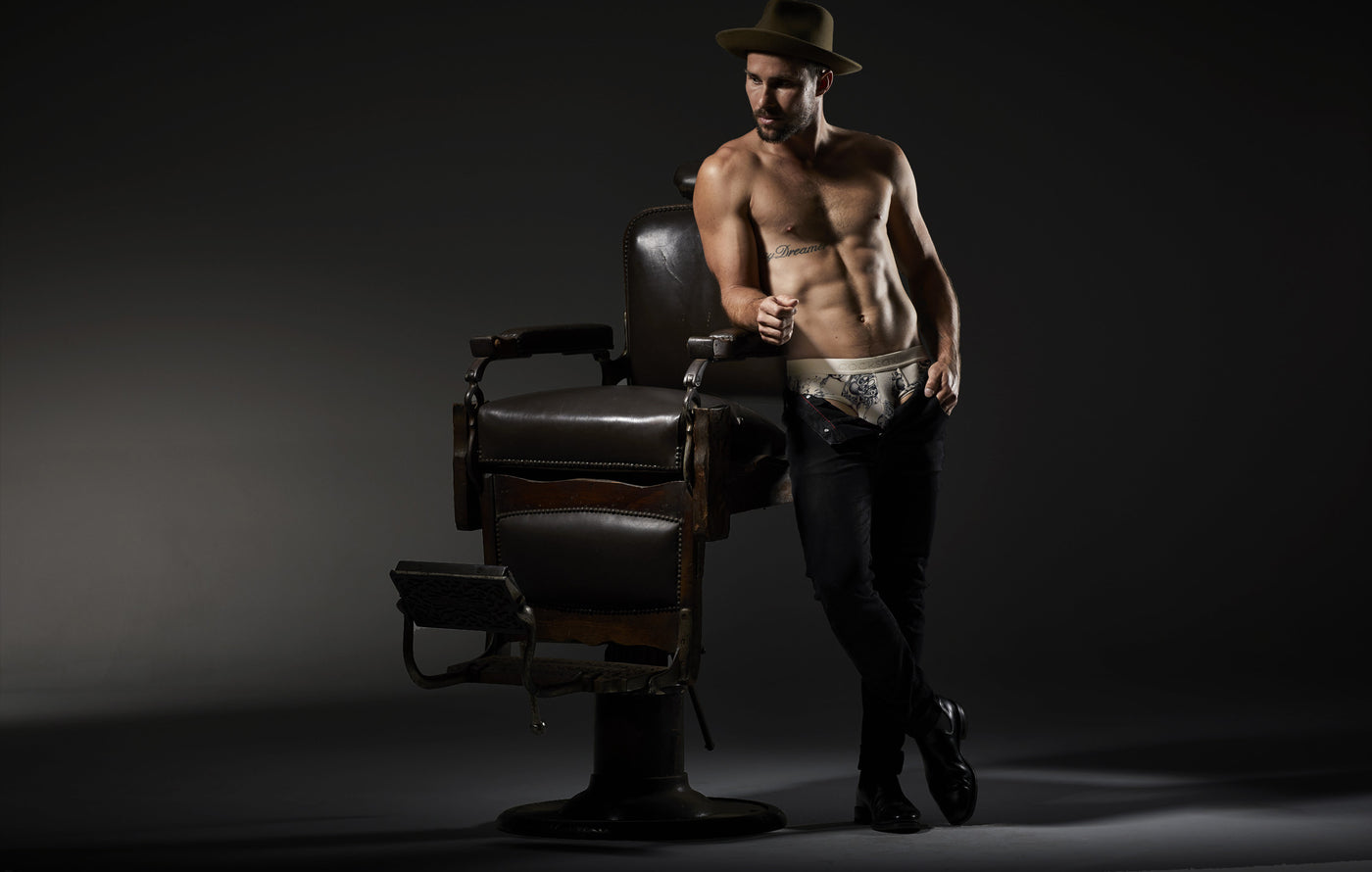 Cocksox Lifestyle image of the CX76INK Inked Collection Sports Brief